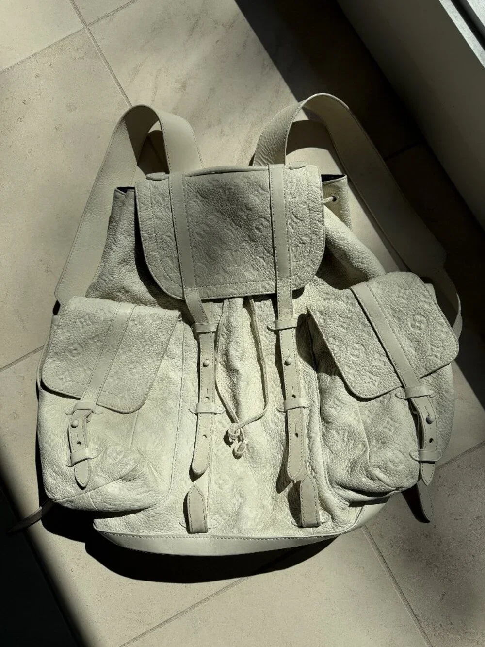Louis Vuitton Empreinte Leather Backpack White Cream